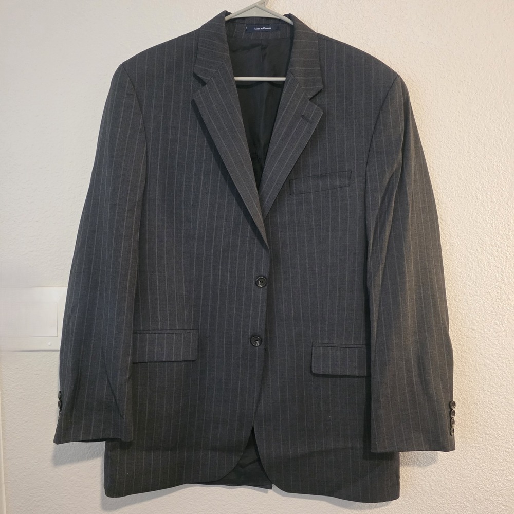 Chaps Ralph Lauren Pinstripe Suit‎ Set Men's 42R 37x32 Gray Cashmere Wool Canada